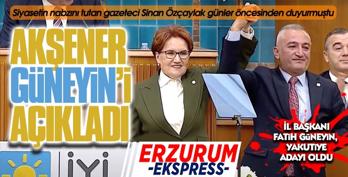 Özçaylak'ın iddiası resmileşti... Güneyin Yakutiye adayı oldu...