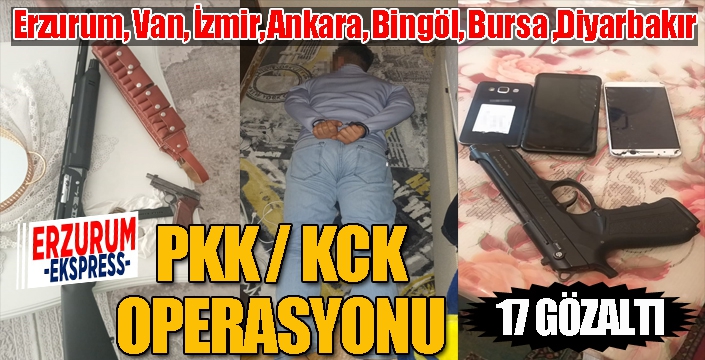 PKK/KCK terör örgütü lehine slogan atan şahsılara yönelik operasyon: 17 gözaltı
