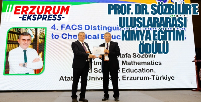 PROF. DR. SÖZBİLİR’E ULUSLARARASI KİMYA EĞİTİM ÖDÜLÜ