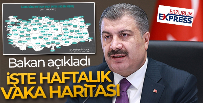 Sağlık Bakanı Koca haftalık vaka haritasını açıkladı