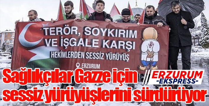 Sağlıkçılar Gazze için sessiz yürüyüşlerini sürdürüyor