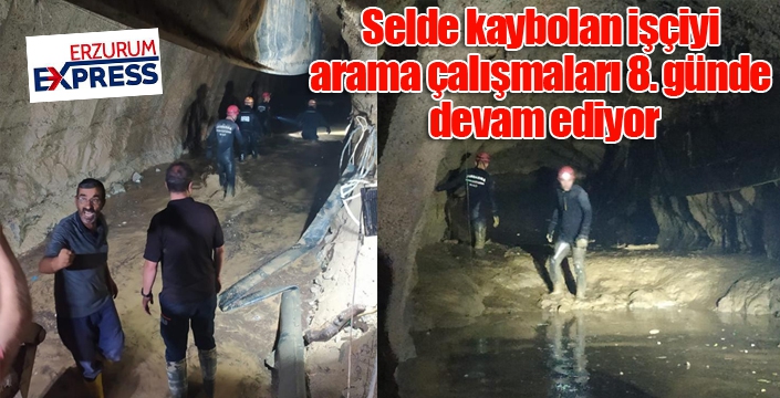 Selde kaybolan işçiyi arama çalışmaları 8. günde devam ediyor