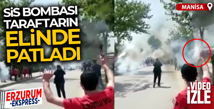 Sis bombası taraftarın elinde patladı