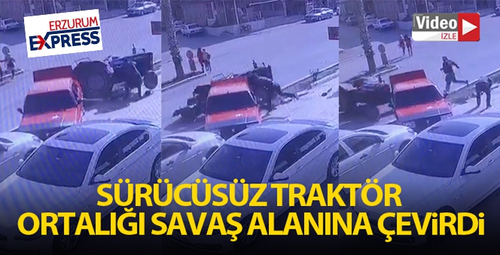 Sürücüsüz traktör ortalığı savaş alanına çevirdi