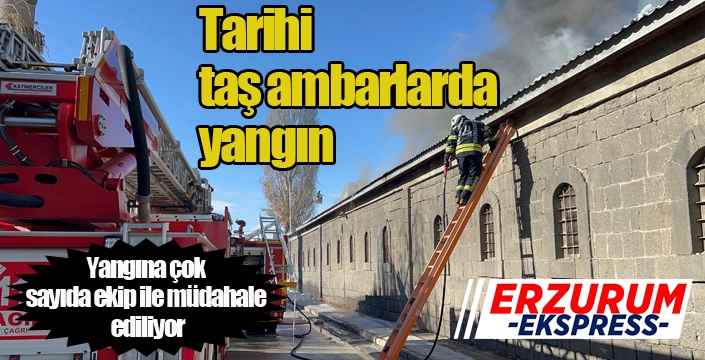 Tarihi taş ambarlarda yangın
