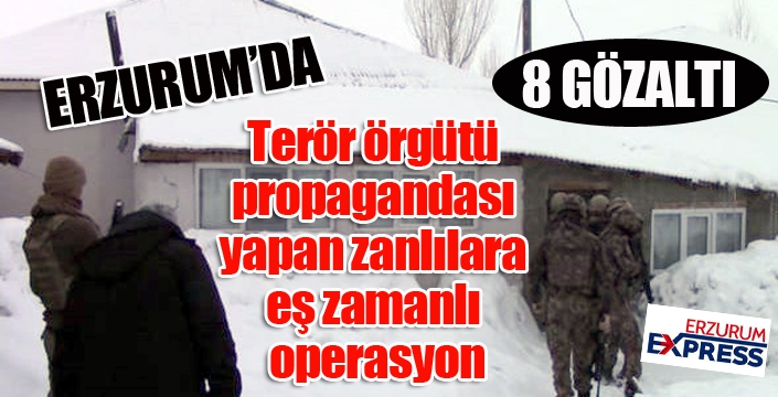 Terör örgütü propagandası yapan zanlılara eş zamanlı operasyon: 8 gözaltı