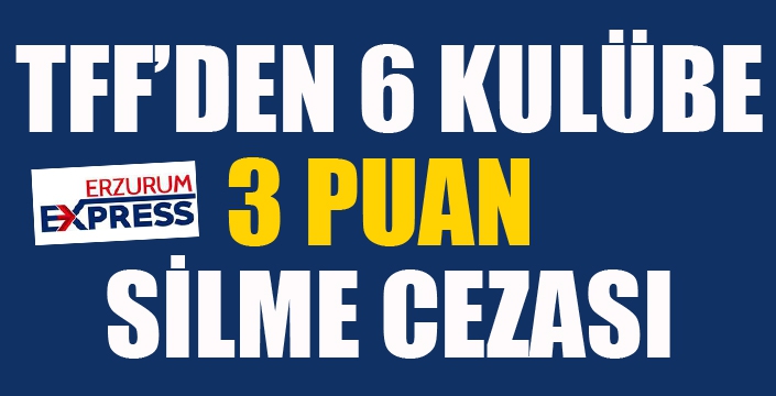 TFF'den 6 kulübe 3 puan silme cezası geldi...