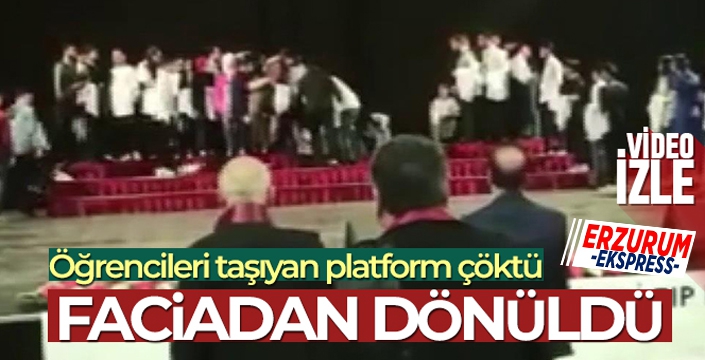 Törende öğrencileri taşıyan platform çöktü, faciadan dönüldü