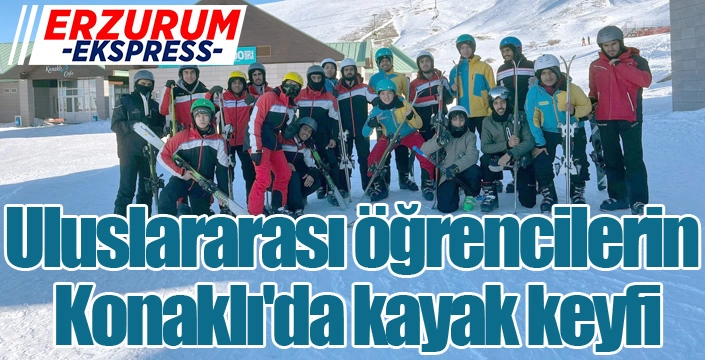 Uluslararası öğrencilerin Konaklı'da kayak keyfi