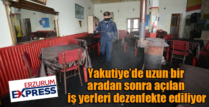 Uzun bir aradan sonra açılan iş yerleri dezenfekte ediliyor