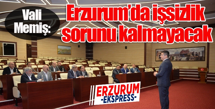 Vali Memiş, “Erzurum’da birkaç yıl içinde işsizlik sorunu kalmayacak...