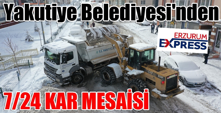 Yakutiye Belediyesi'nden 7/24 kar mesaisi...