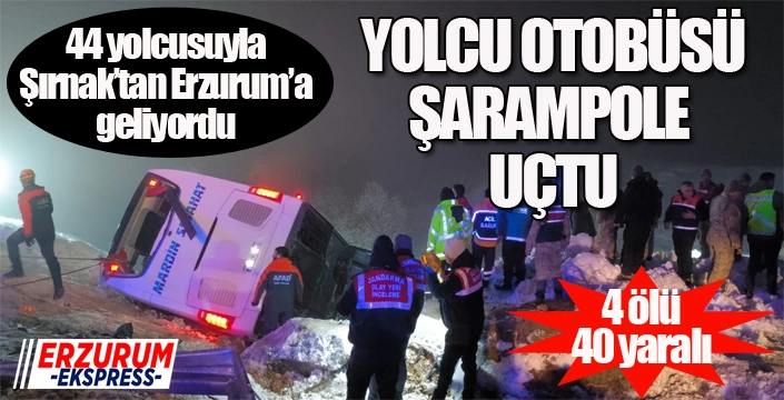 Yolcu otobüsü devrildi: 4 ölü, 40 yaralı